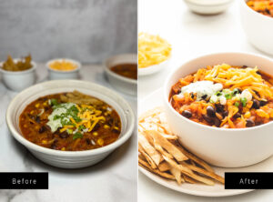 Two chili photos side by side