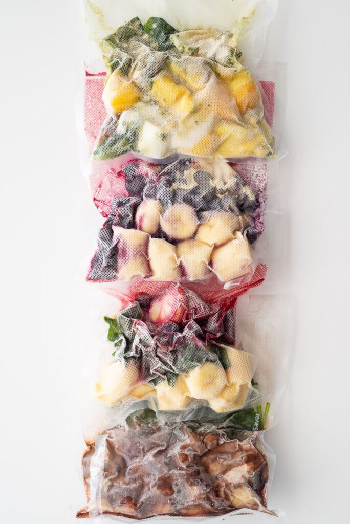 Frozen smoothie packs bags