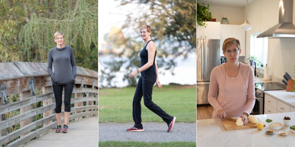 3 outtake photos of a woman side by side