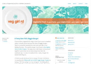 Screen capture of a blog homepage