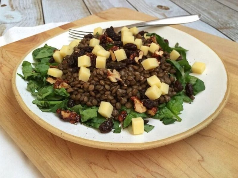 Spinach and Lentil Salad with Lemon Vinaigrette Veg Girl RD