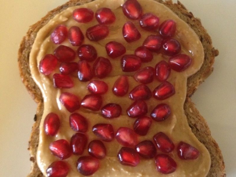 Peanut butter and pomegranate